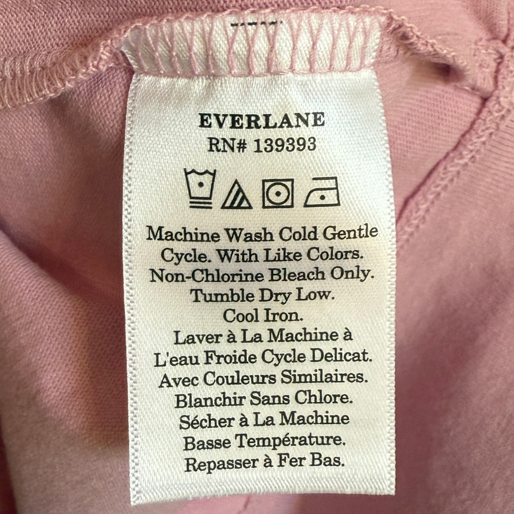 NWT Everlane The Oversized Rugby Polo Shirt Pink Purple Organic Cotton XS - Picture 8 of 11